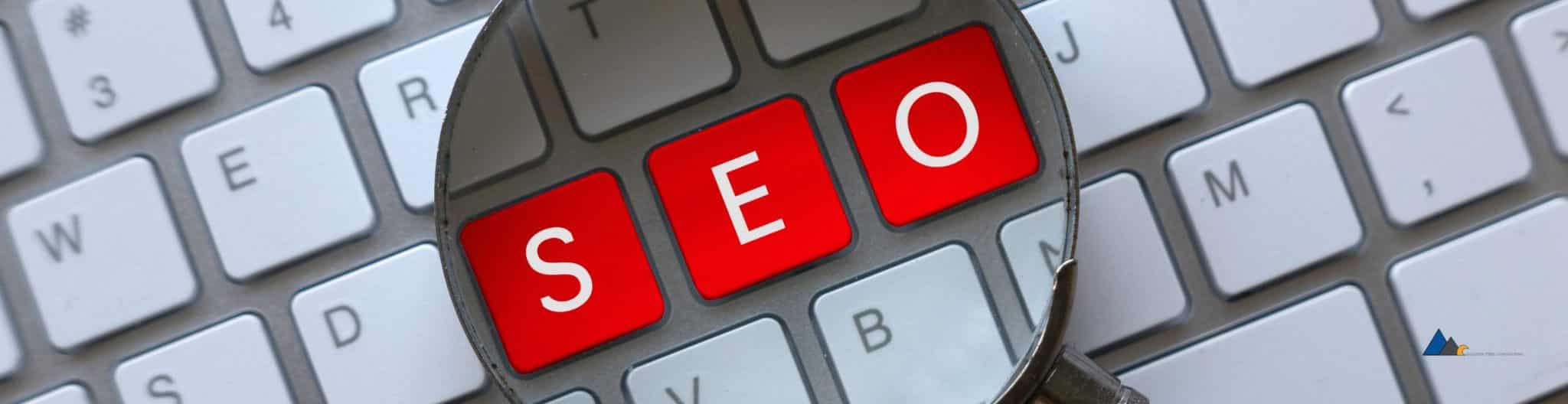 A computer keyboard featuring SEO and the best on-page practices.